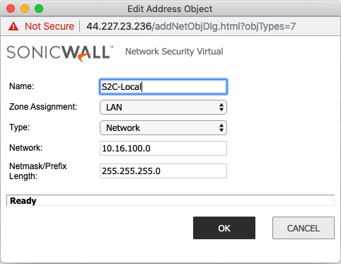 Address Object for the Local Network