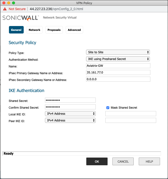 VPN Tunnel General Settings