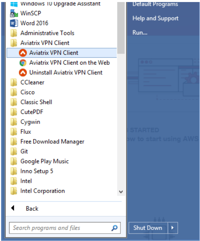 Windows Client Location