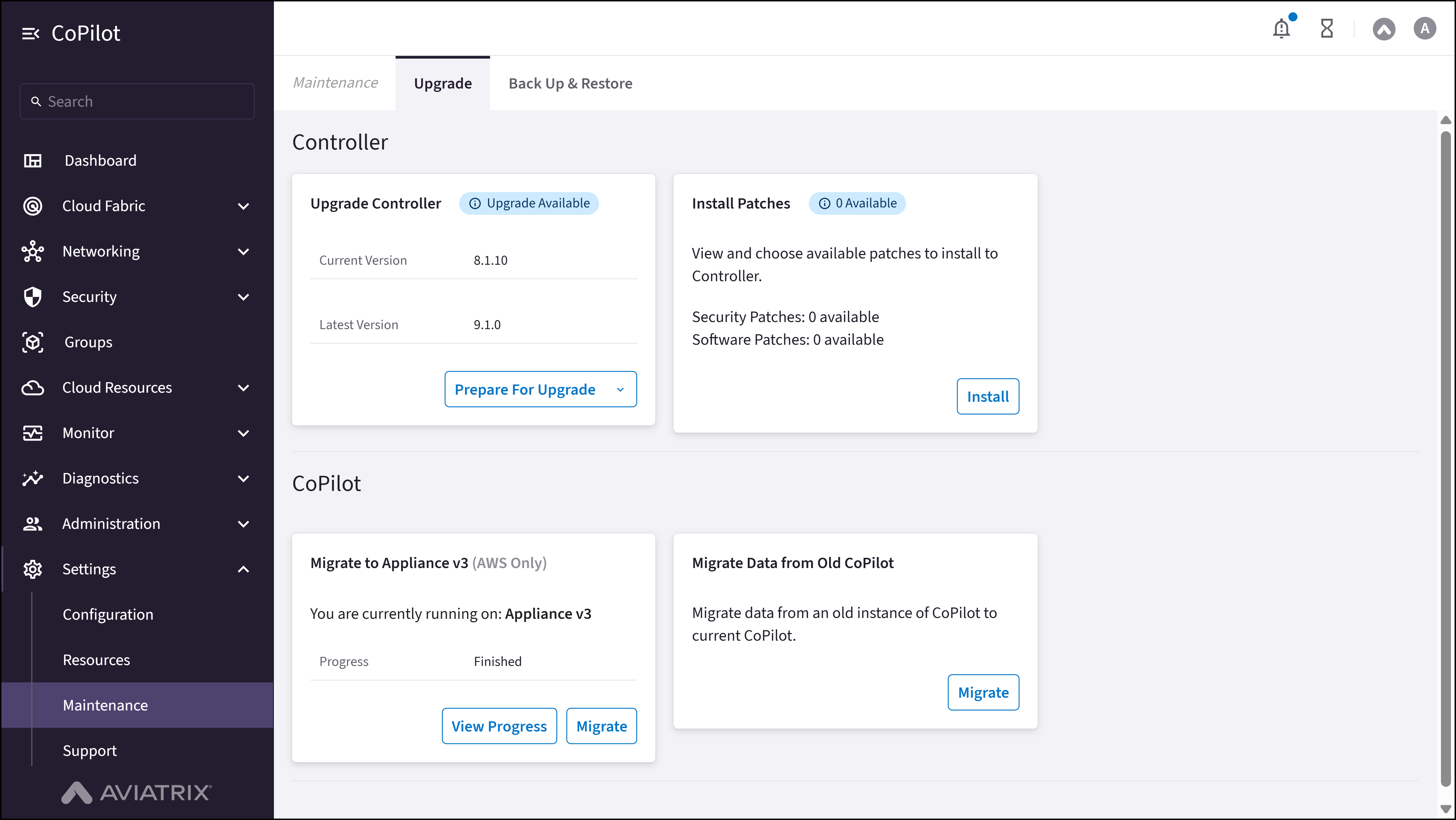 Maintenance: Upgrade