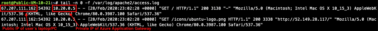 Azure Server Apache Access Log