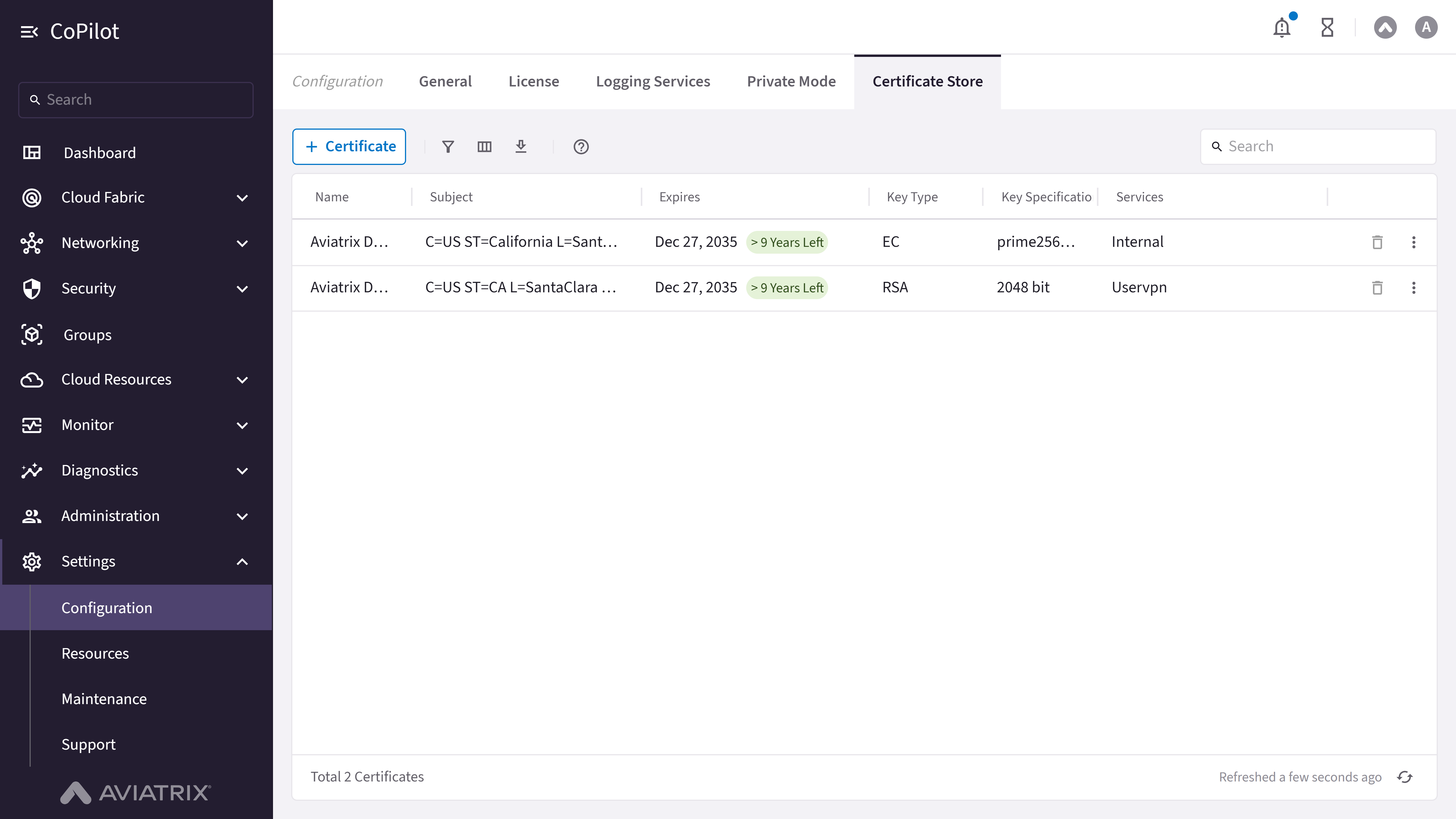 Configuration - Aviatrix Documentation