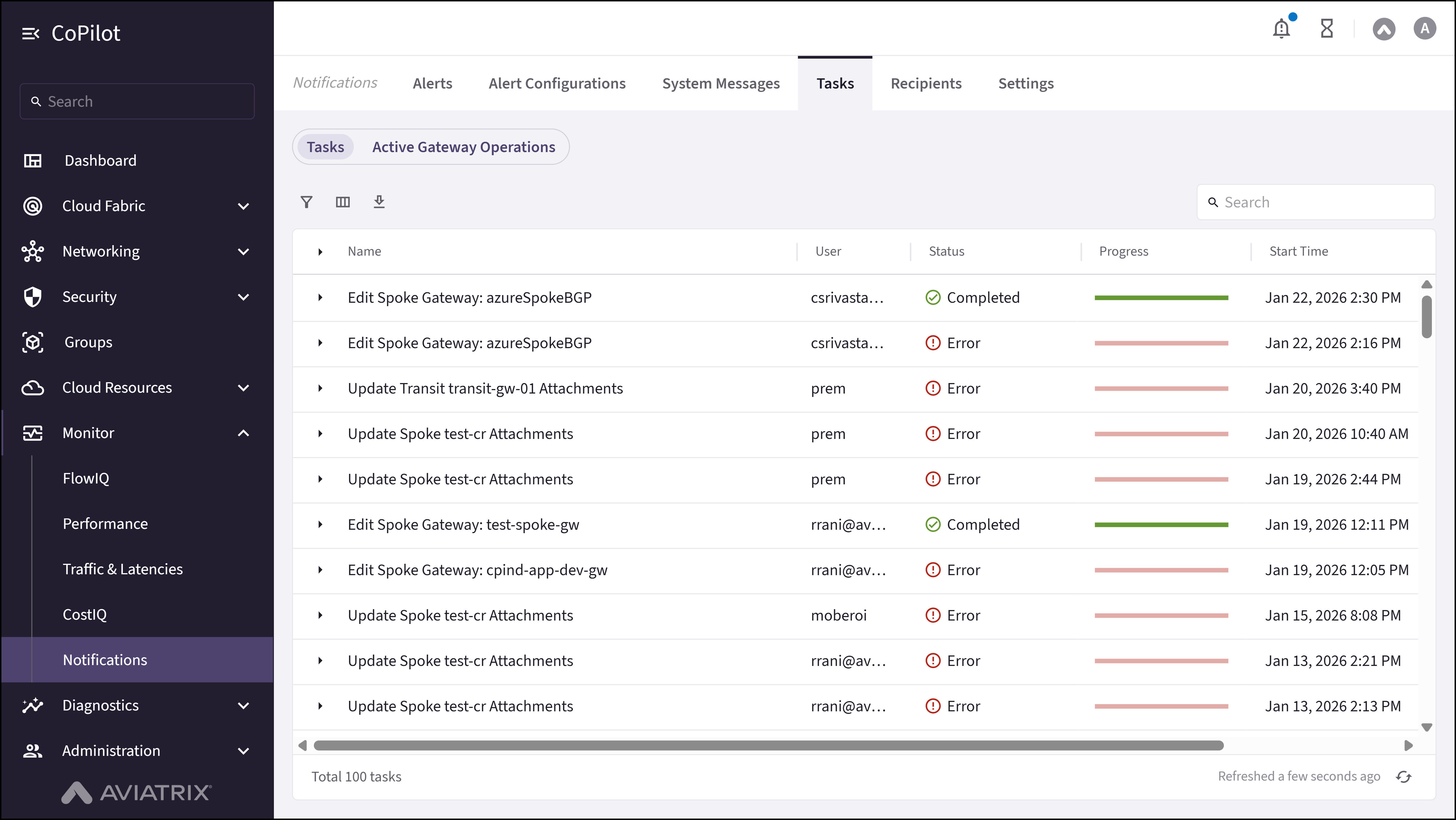 Notifications: Tasks