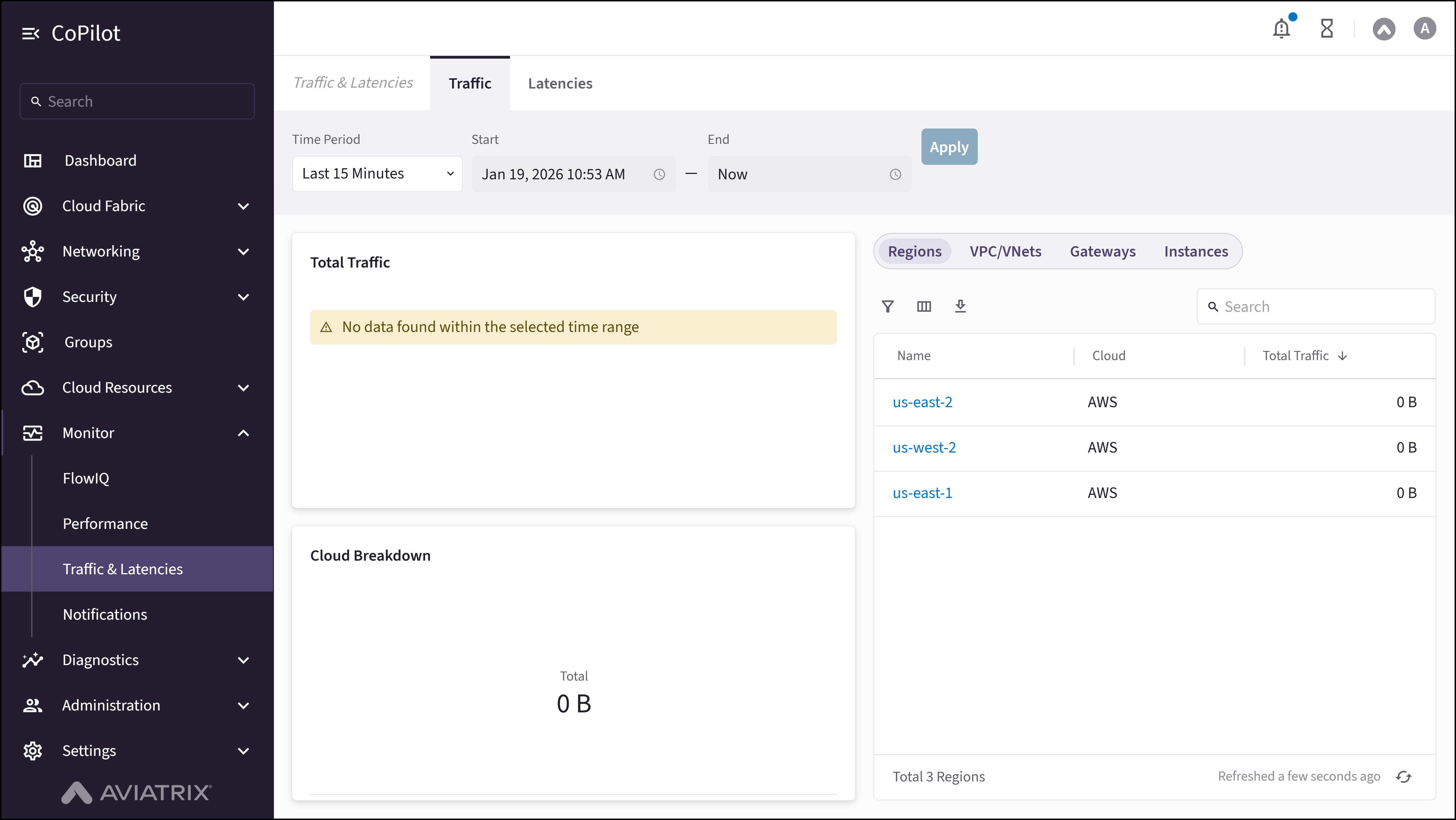 Traffic & Latencies: Traffic