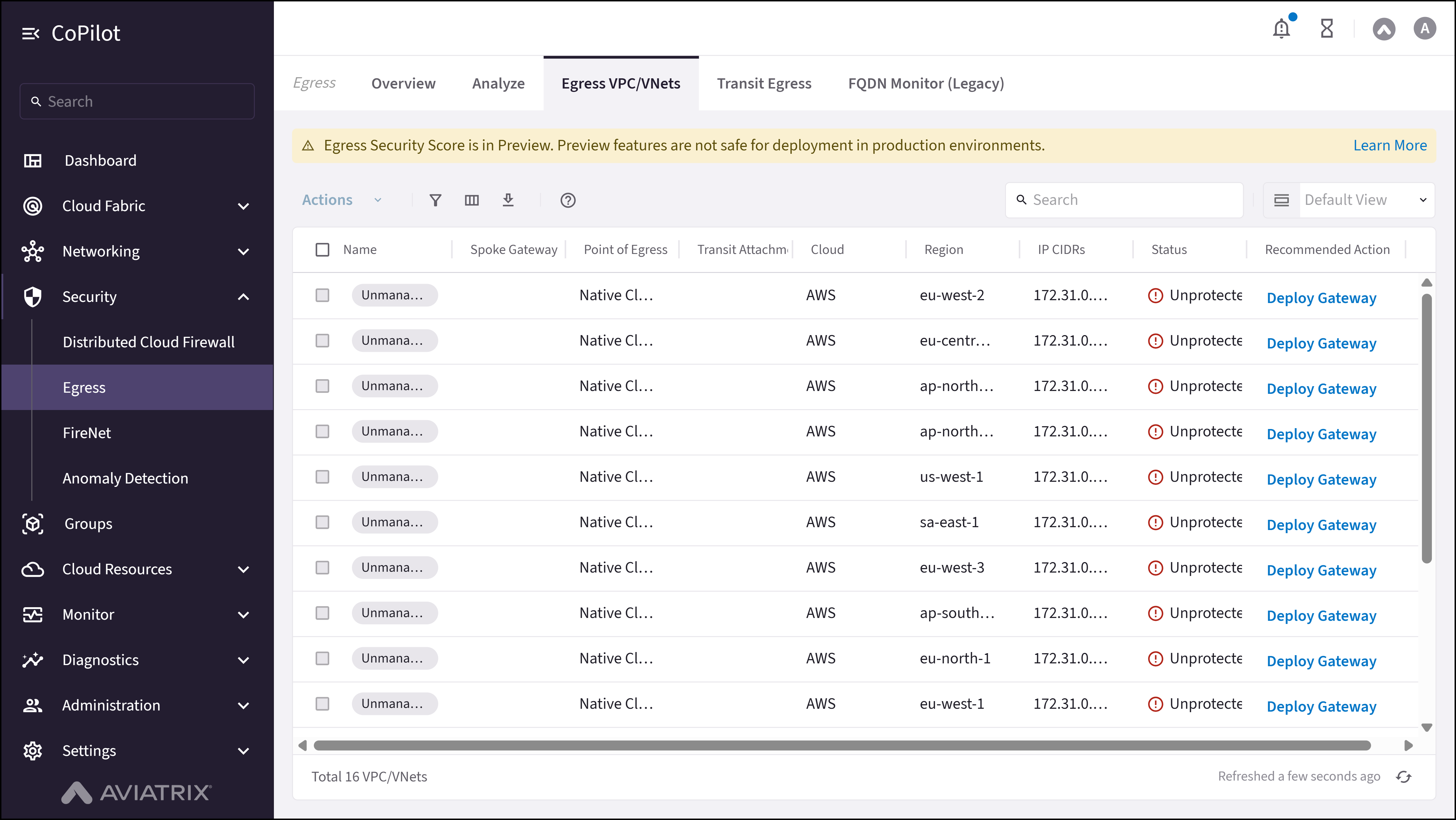 Egress: Egress VPC/VNets