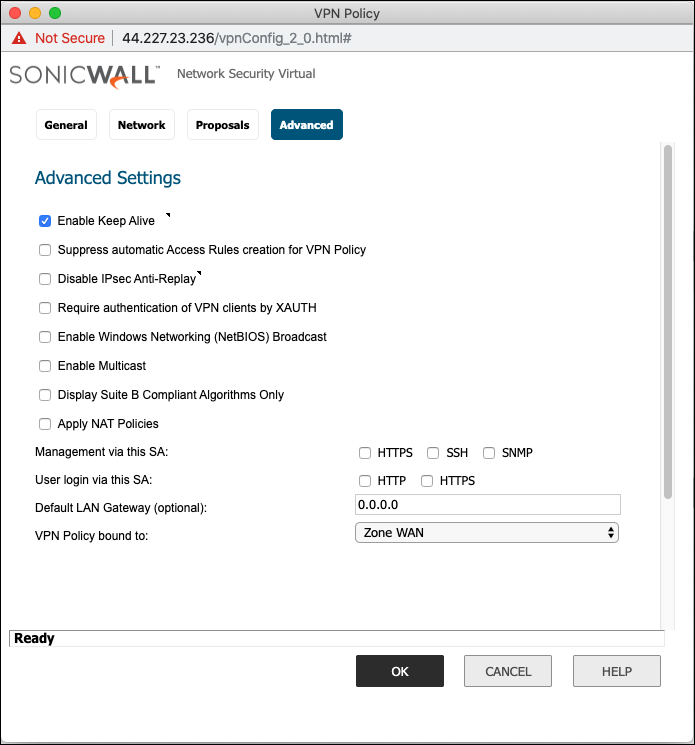 VPN Policy Settings