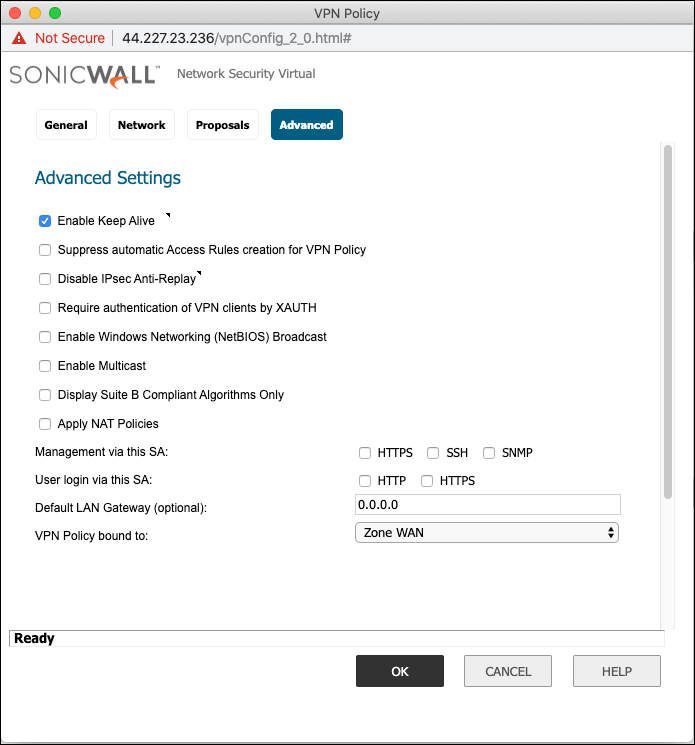 VPN Policy Settings