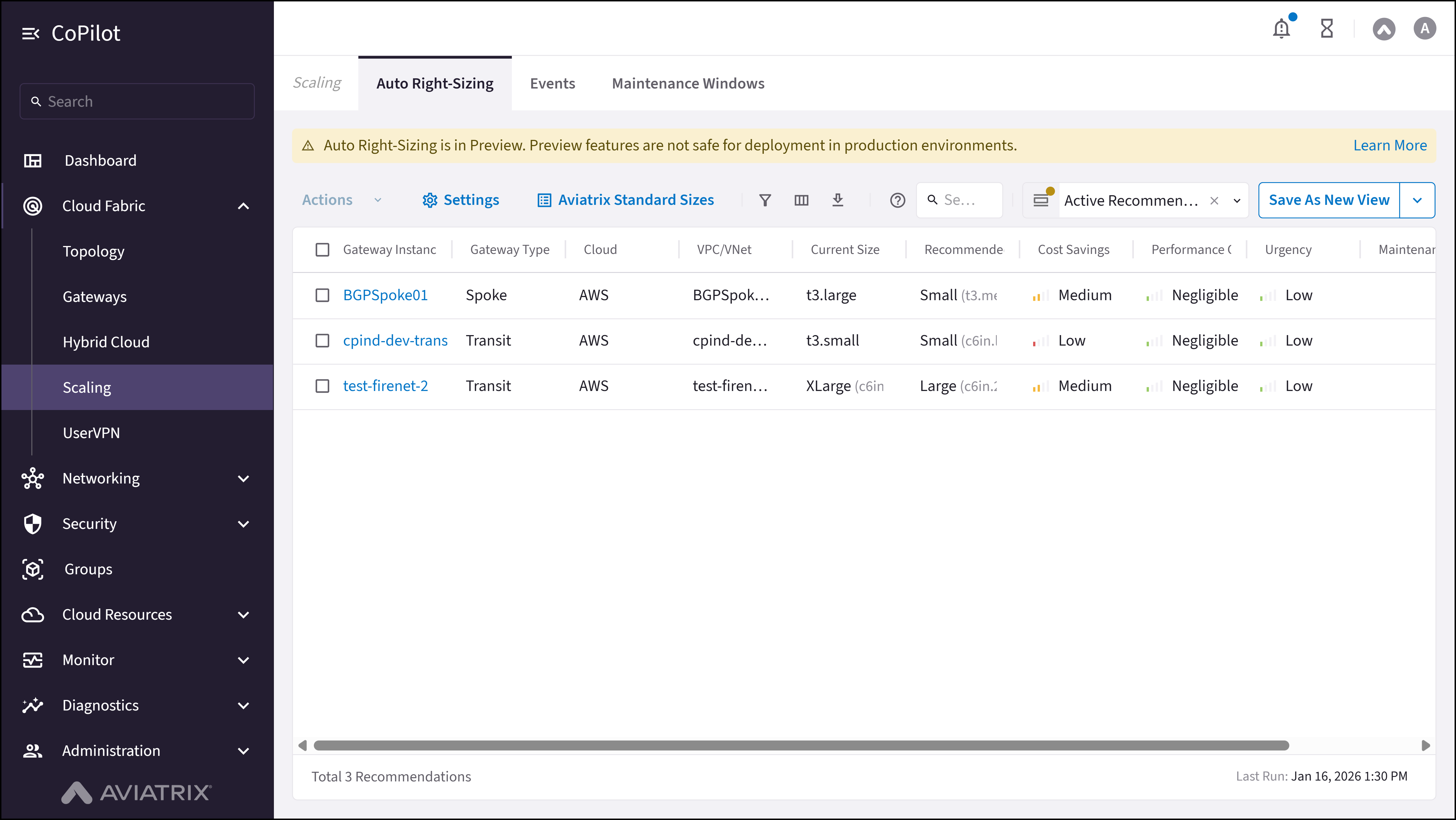 Scaling: Auto Right Sizing