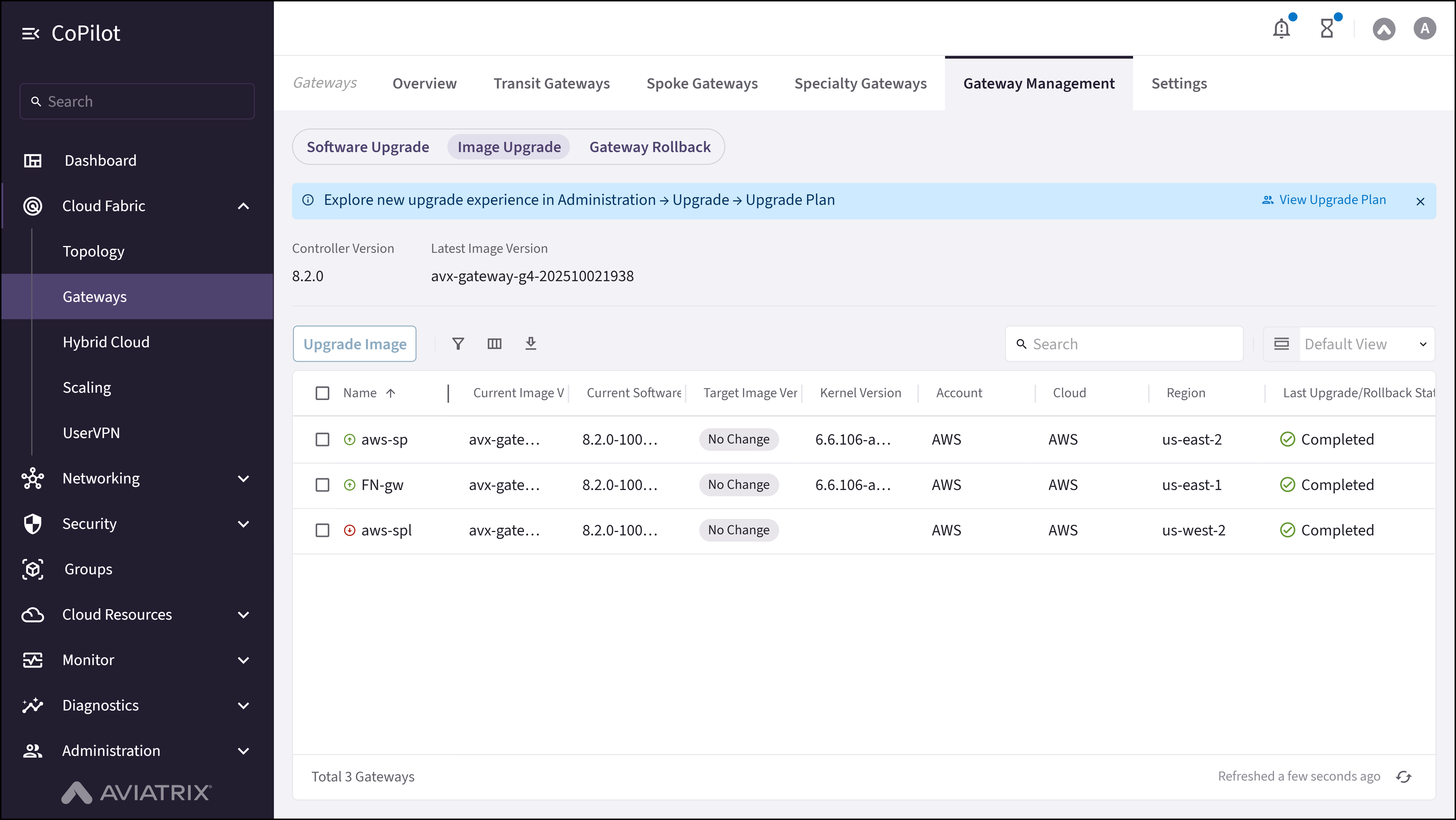 Gateway Management: Image Upgrade