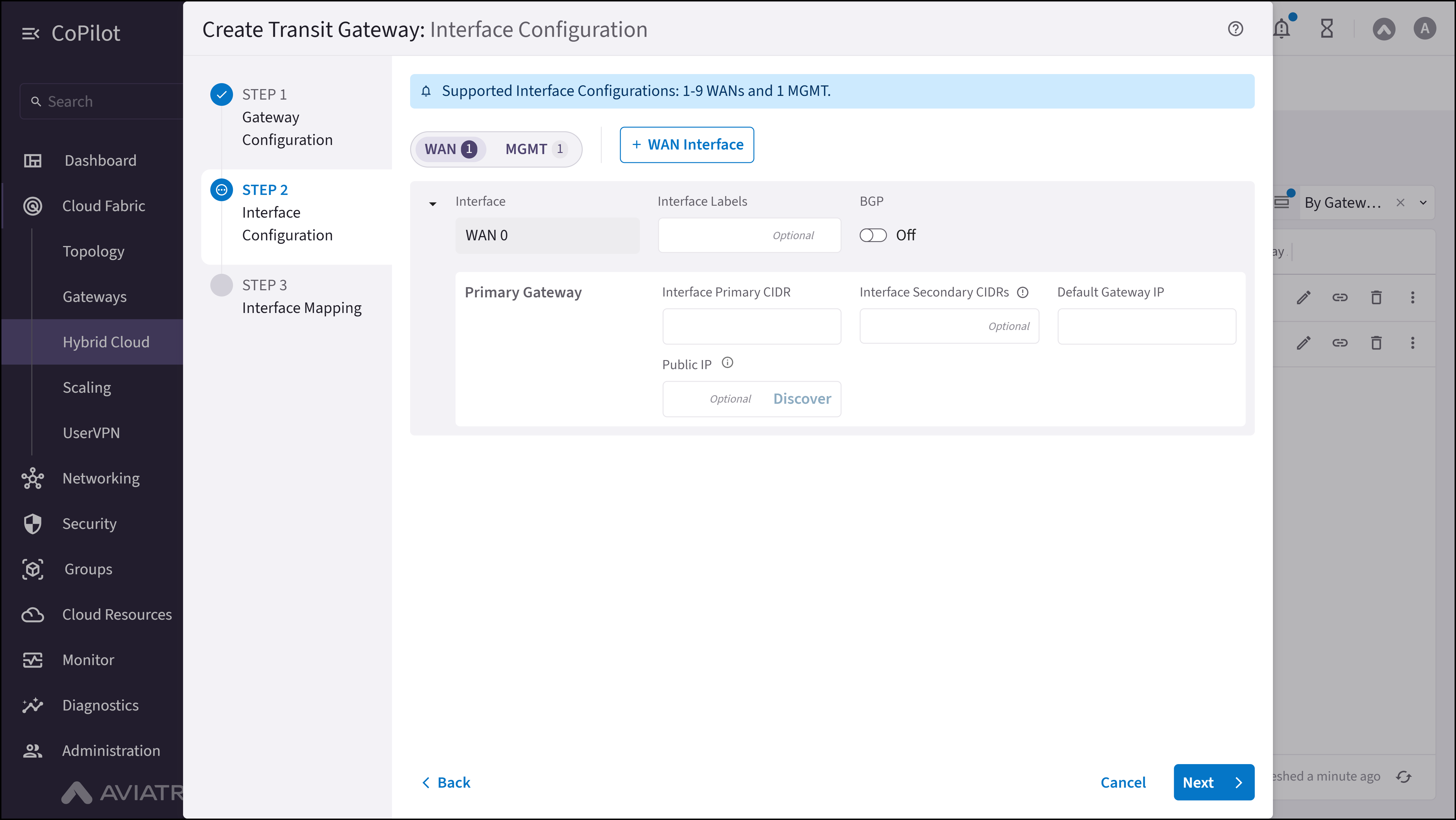 Hybrid Cloud: Create Edge Transit Gateway - Step 2