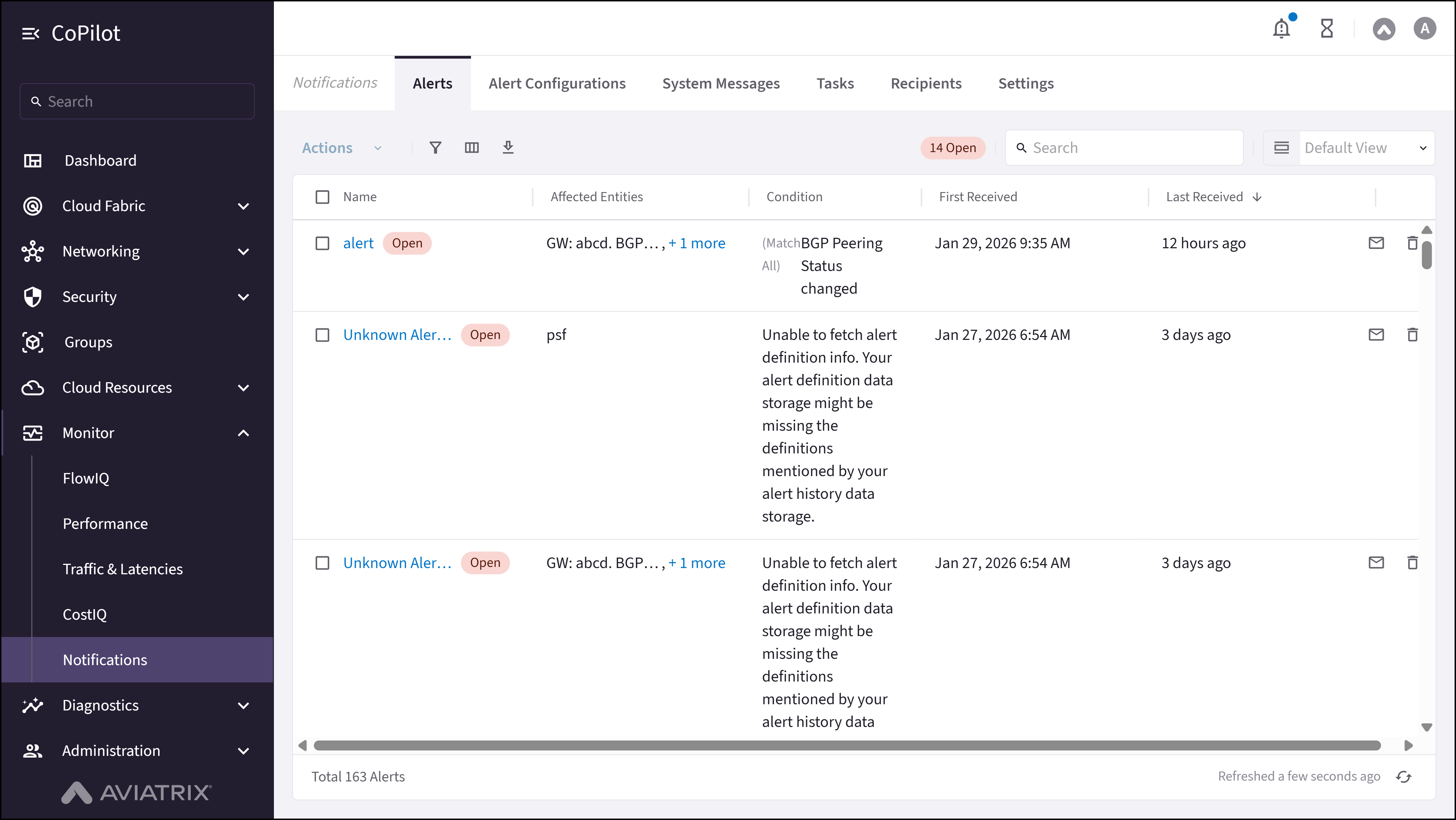 Notifications: Alerts