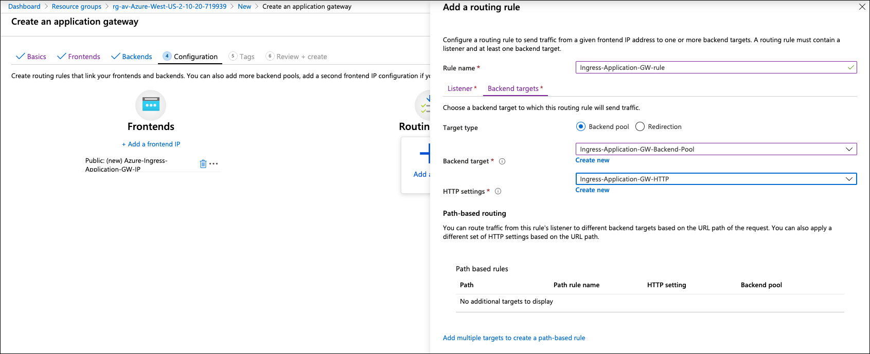 Azure Application Gateway Backend Target