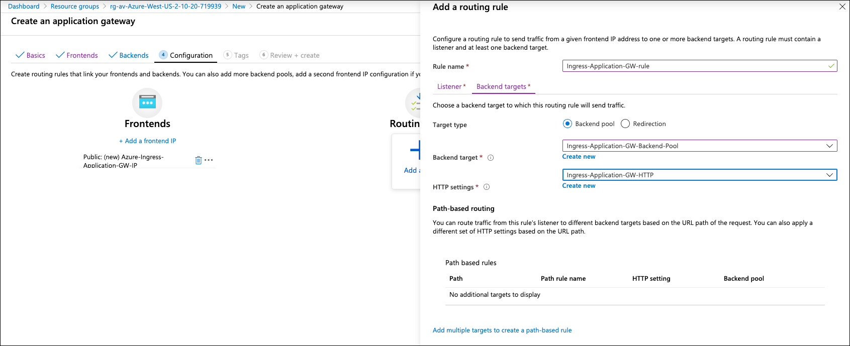 Azure Application Gateway Backend Target