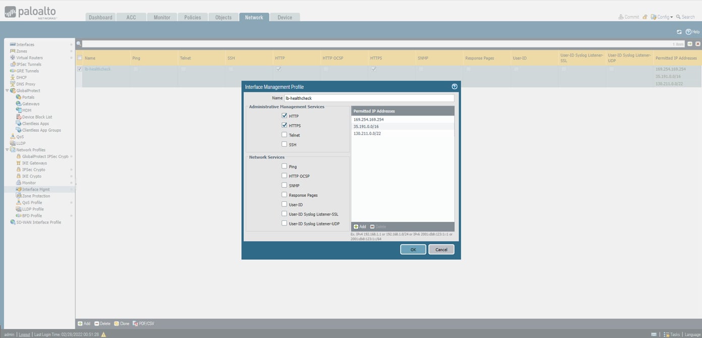 Management profile configuration