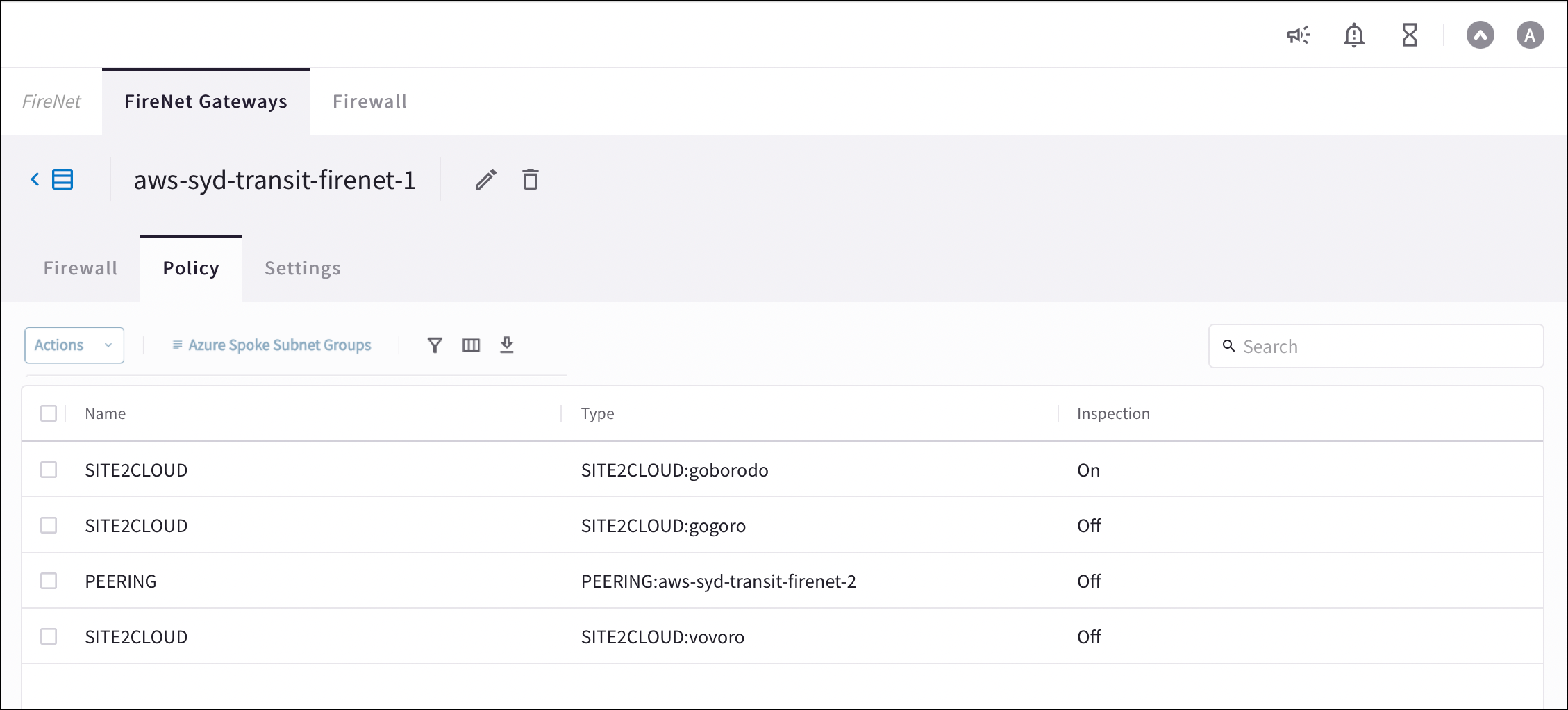 Transit FireNet Workflow for Azure - Aviatrix Documentation