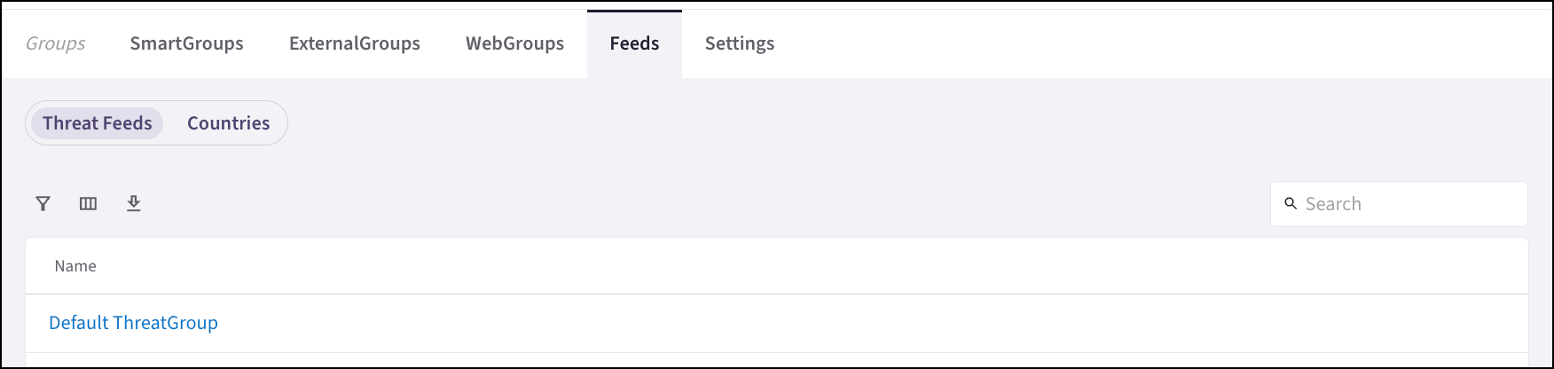 Feeds Tab Threats