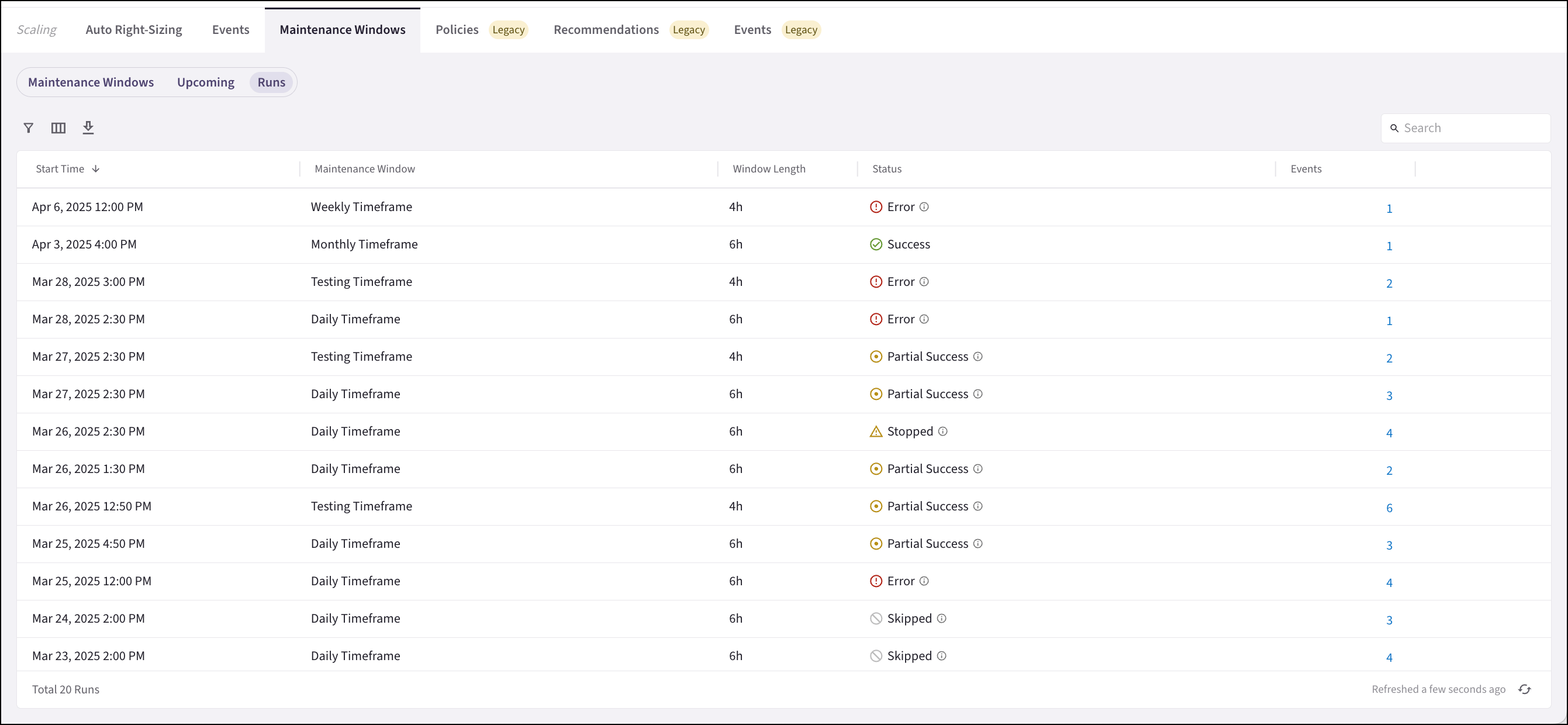 ars history tab