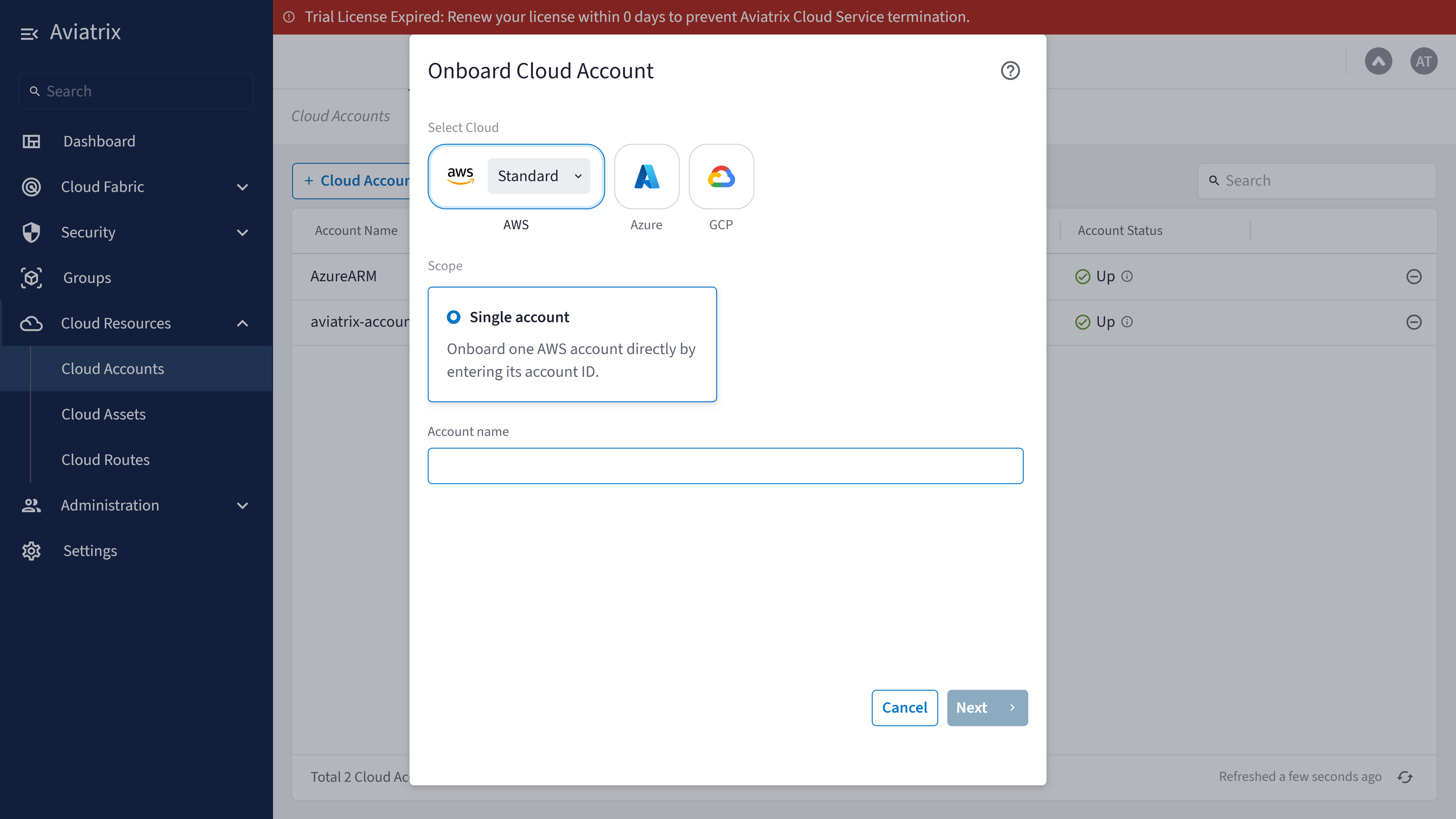 Onboard Your AWS Account