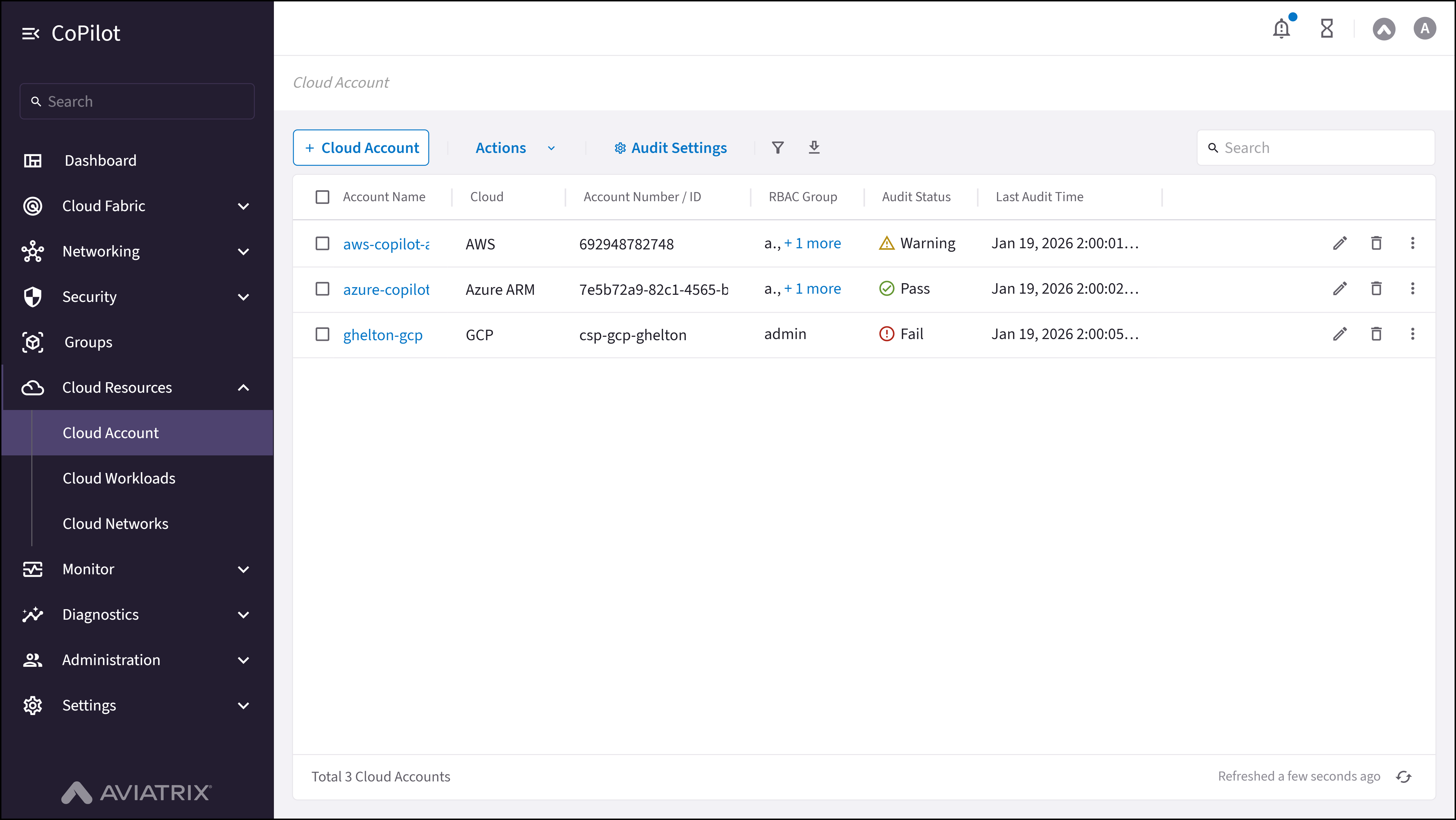Cloud Account: Accounts