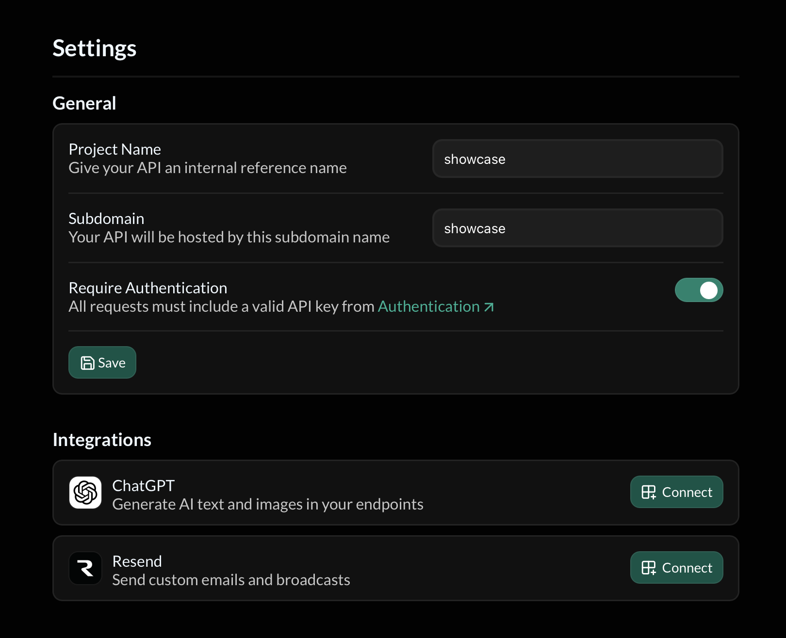 Settings - Avicenna Docs