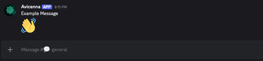 Screenshot of a Discord message sent using the Send Discord Message action block