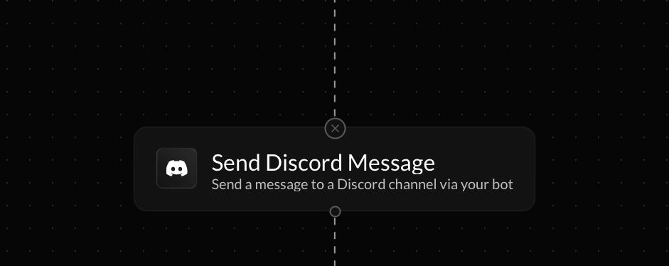 Screenshot of the Send Discord Message action block