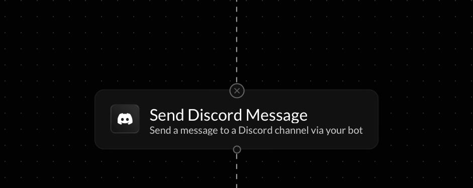 Screenshot of the Send Discord Message action block