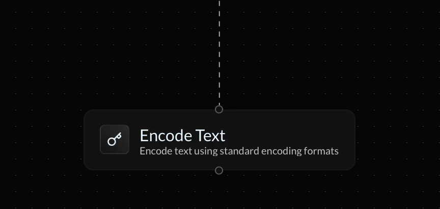 Screenshot of the Encode Text action block