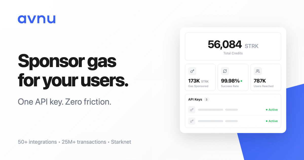 avnu Portal - Sponsor gas for your users