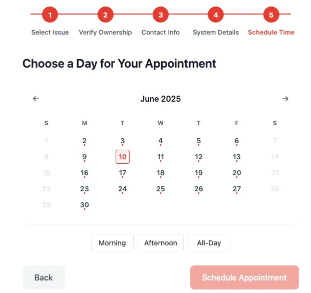 Simple Scheduler availability selection