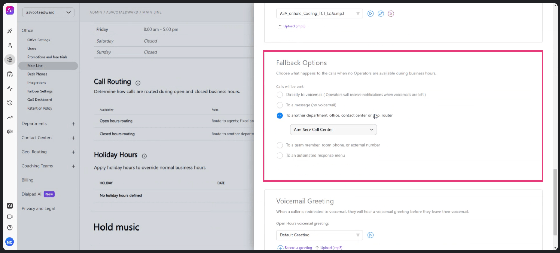 Dialpad Fallback Options