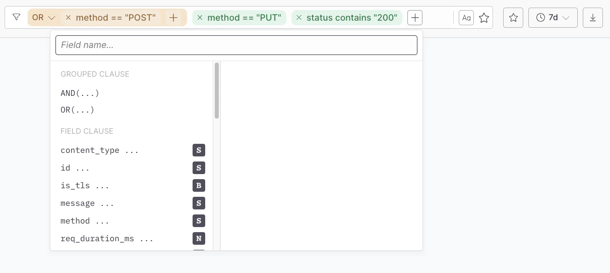 Filter bar