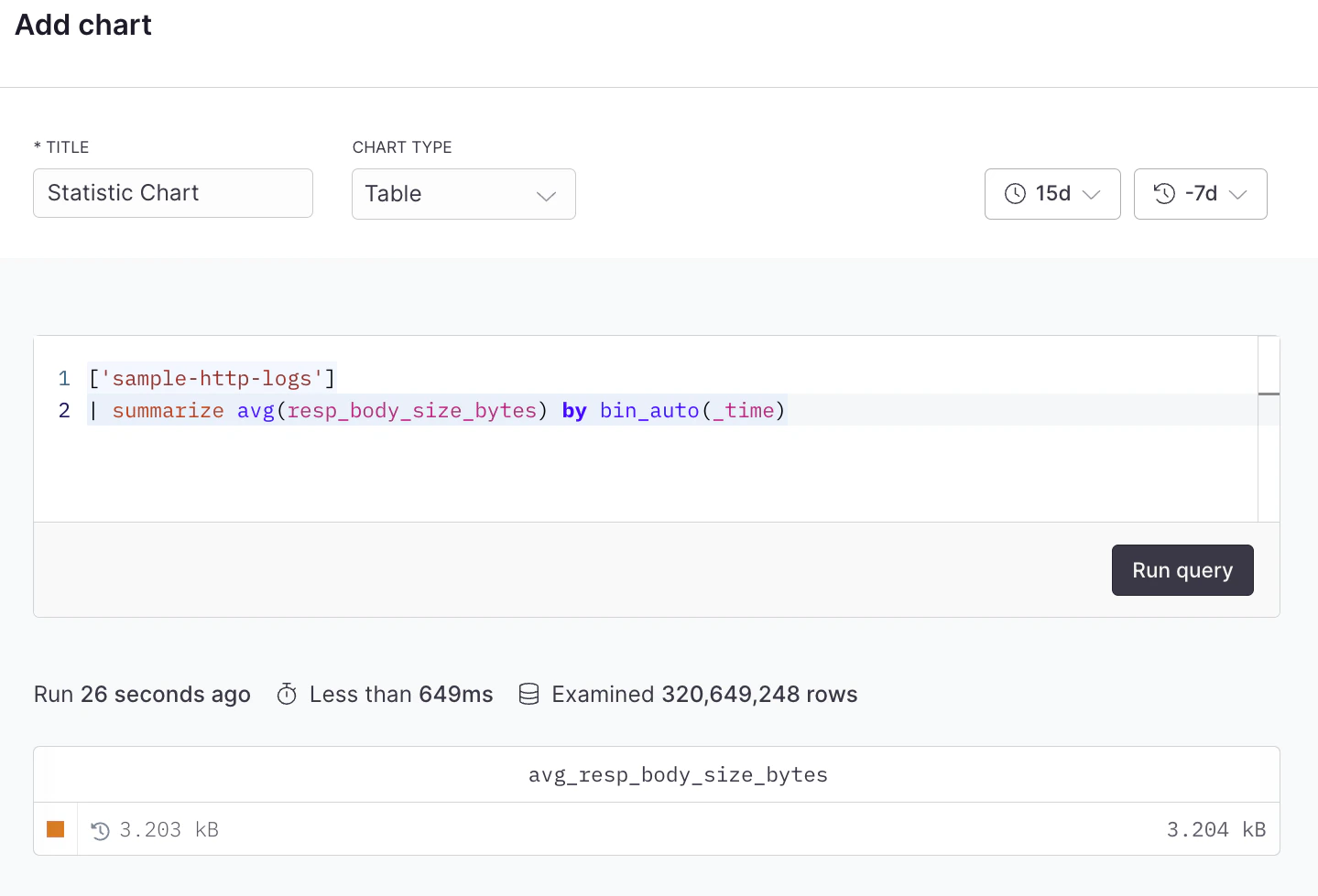 Table example with APL