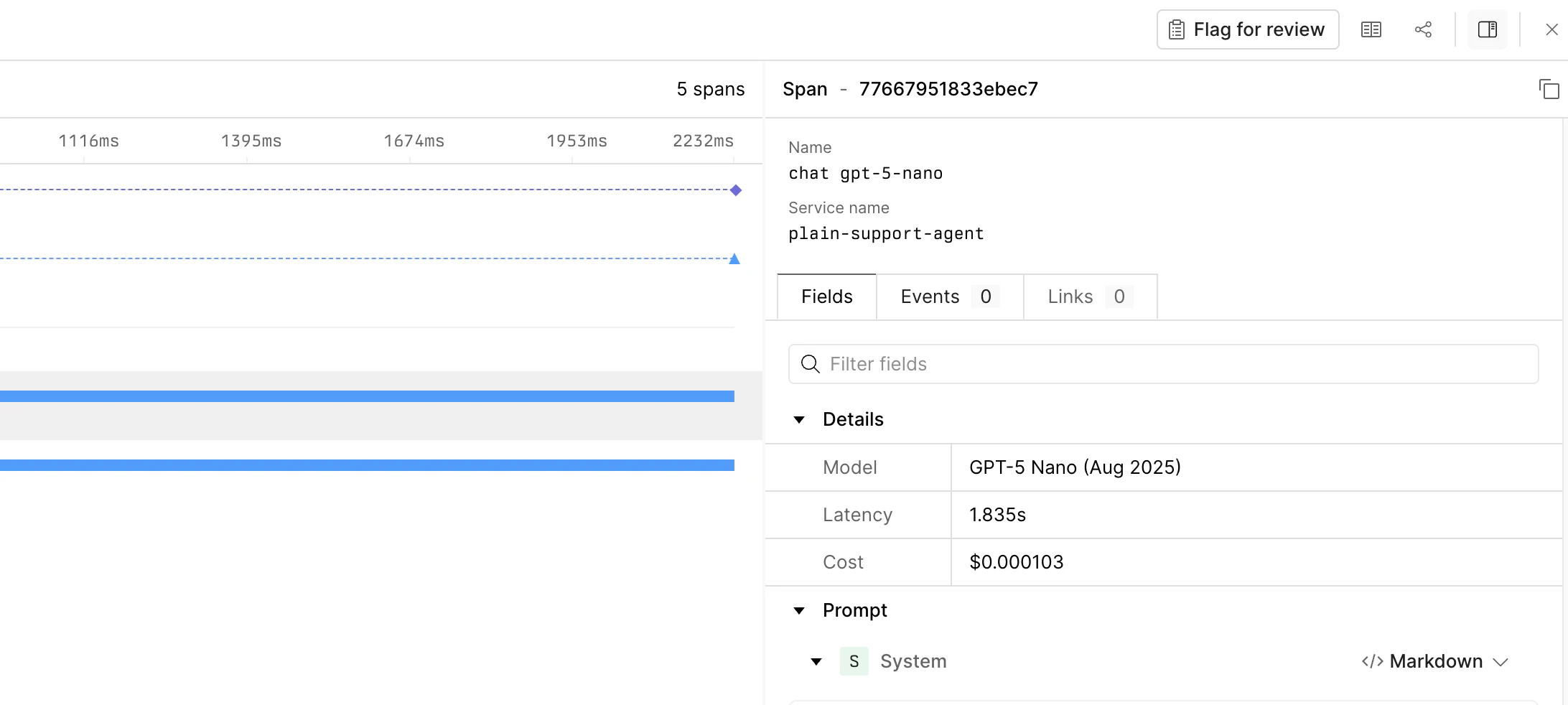 Flag trace for review
