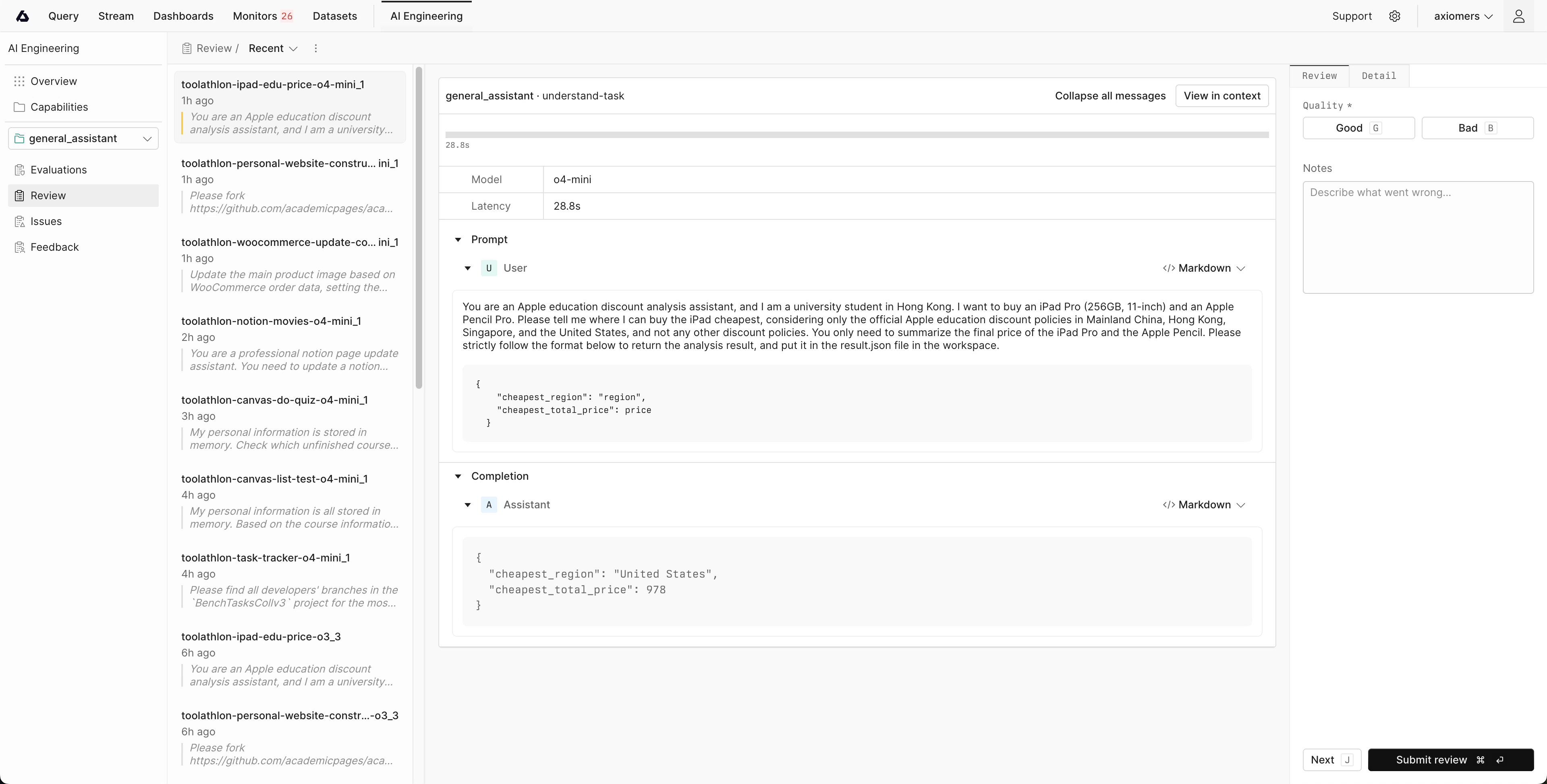 Review conversations
