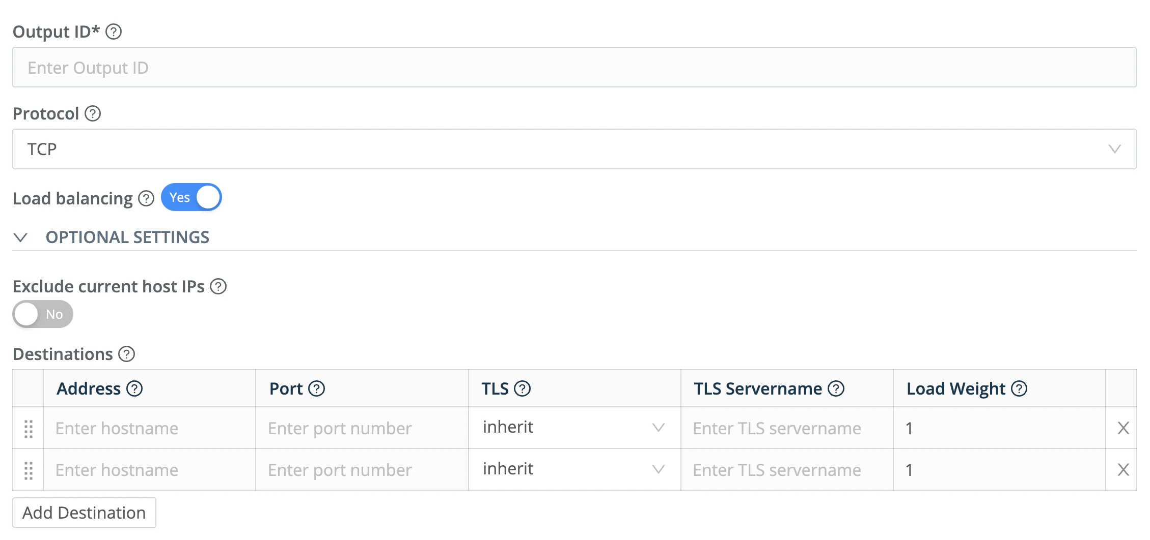 Cribl LogStream destination configuration