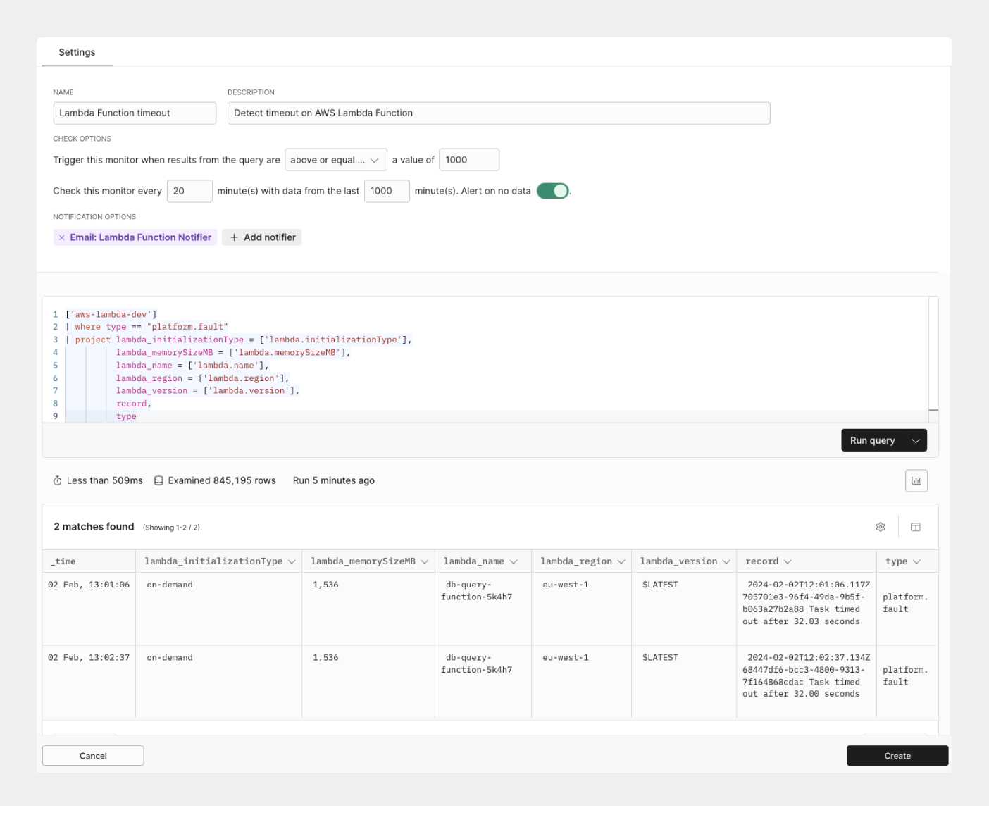 Detect timeout on your Lambda function