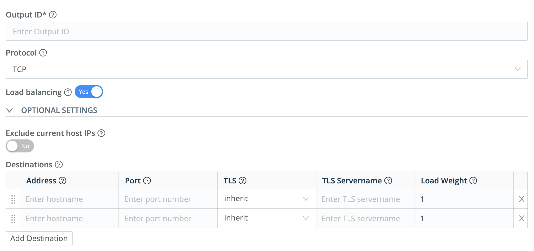 Cribl LogStream destination configuration