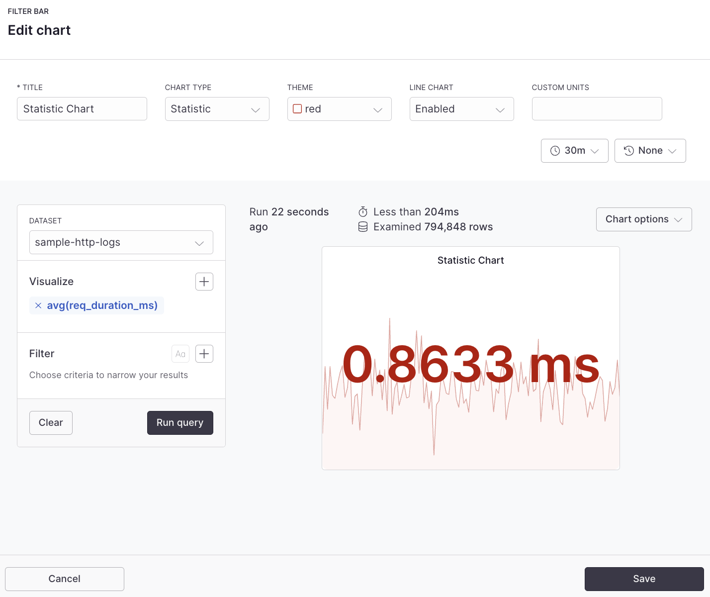 Statistic example with Builder