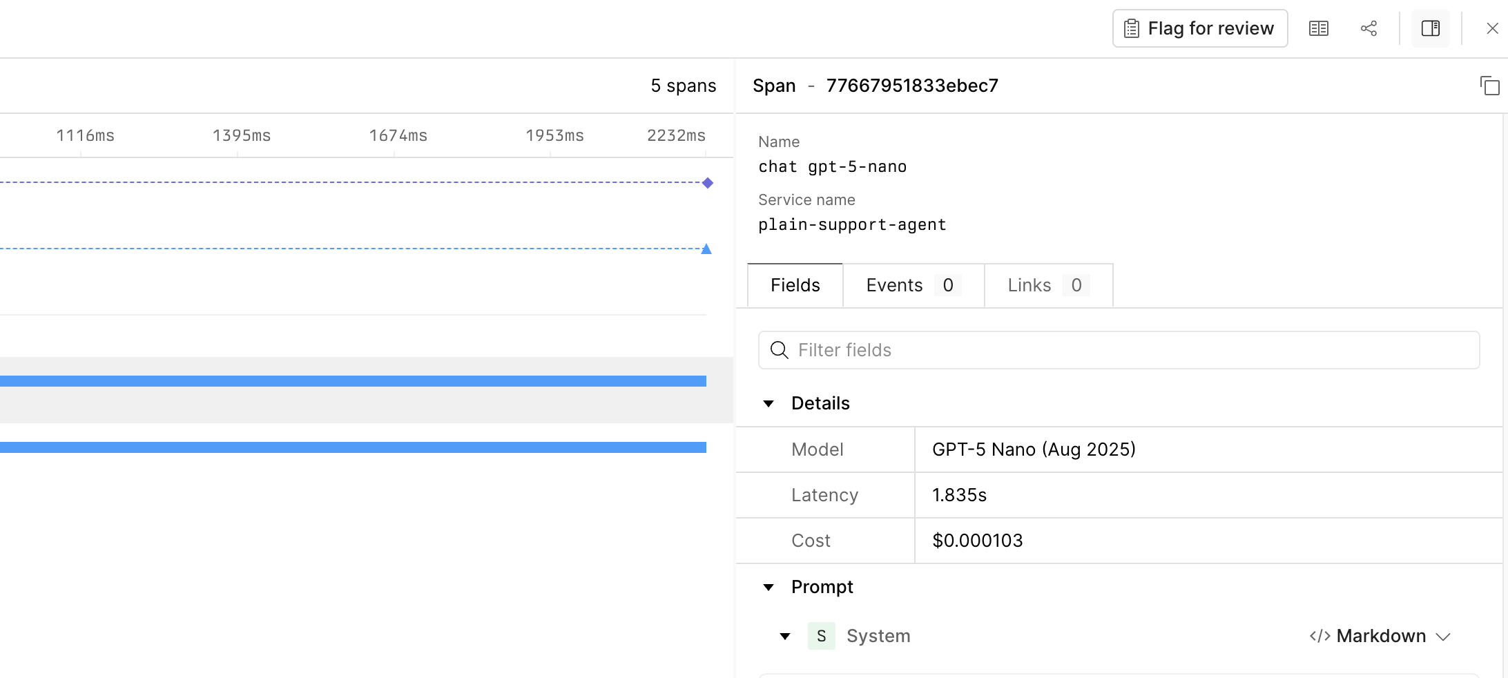Flag trace for review