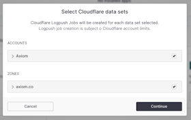 Install CloudFlare Logpush App