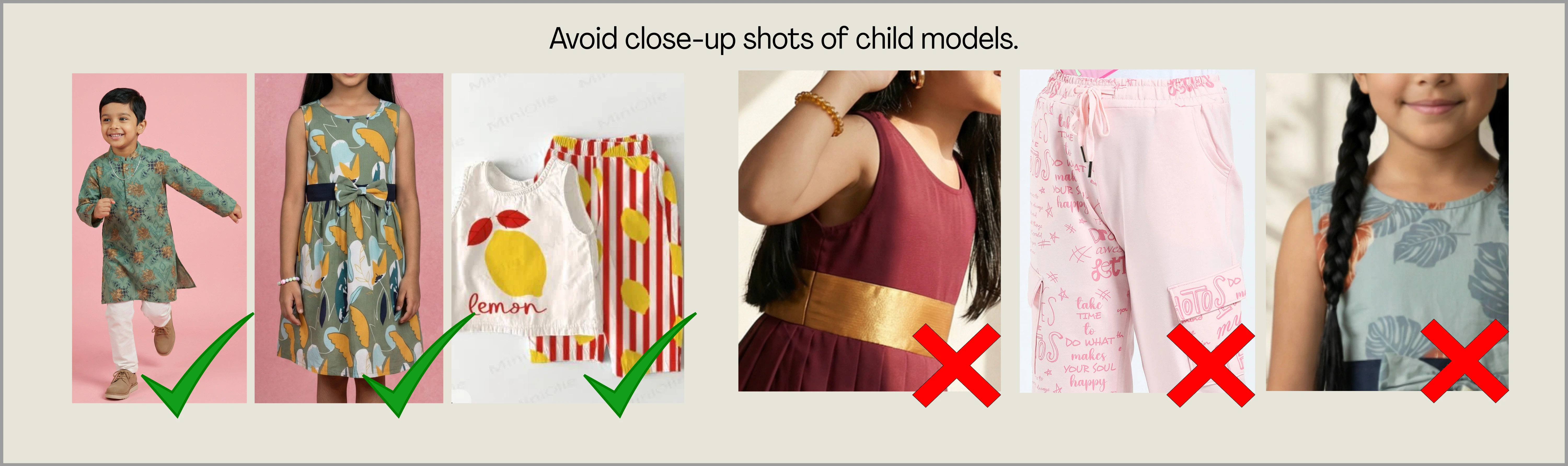 Kids garment guidelines