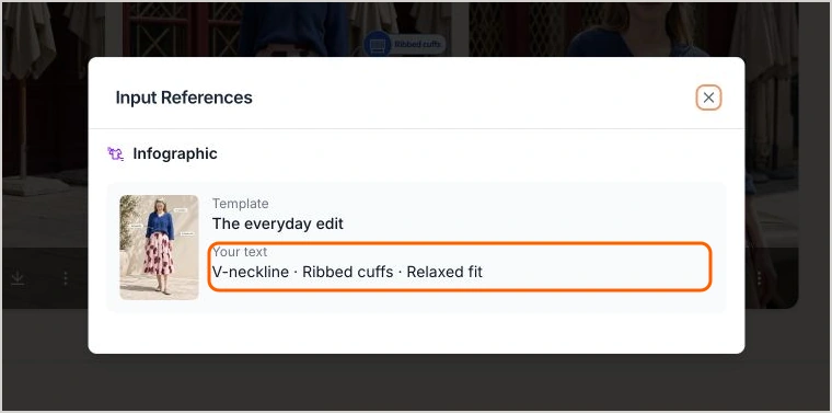View input and references