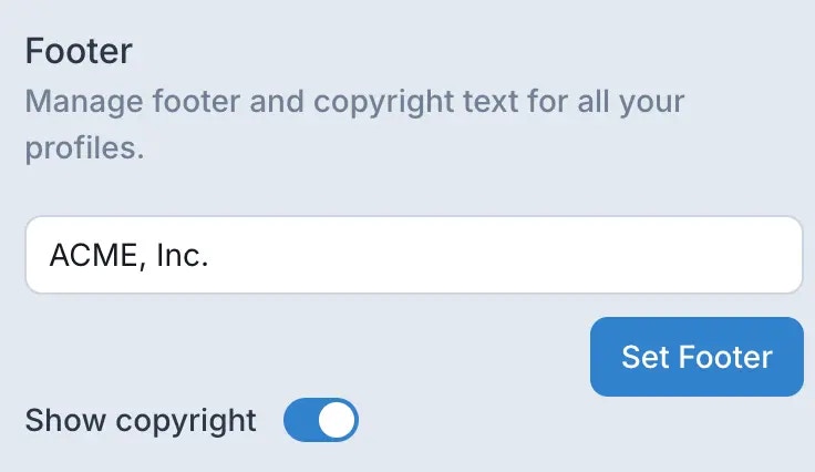Set Footer Text