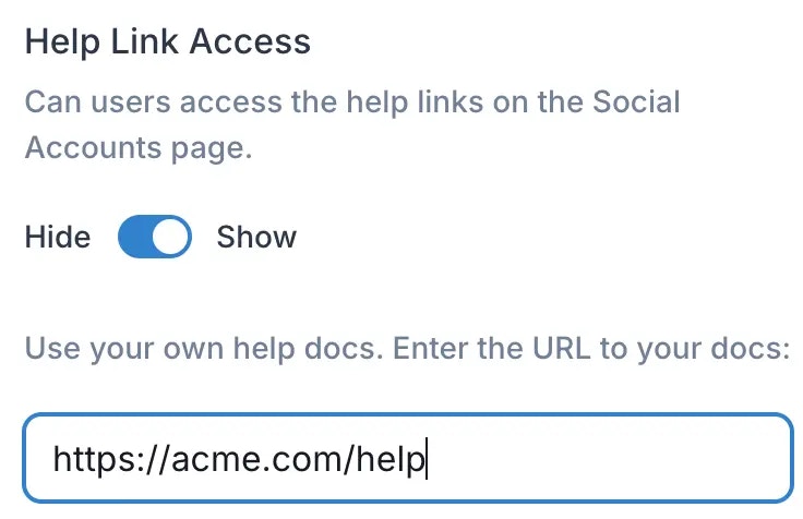 Help Links Visible