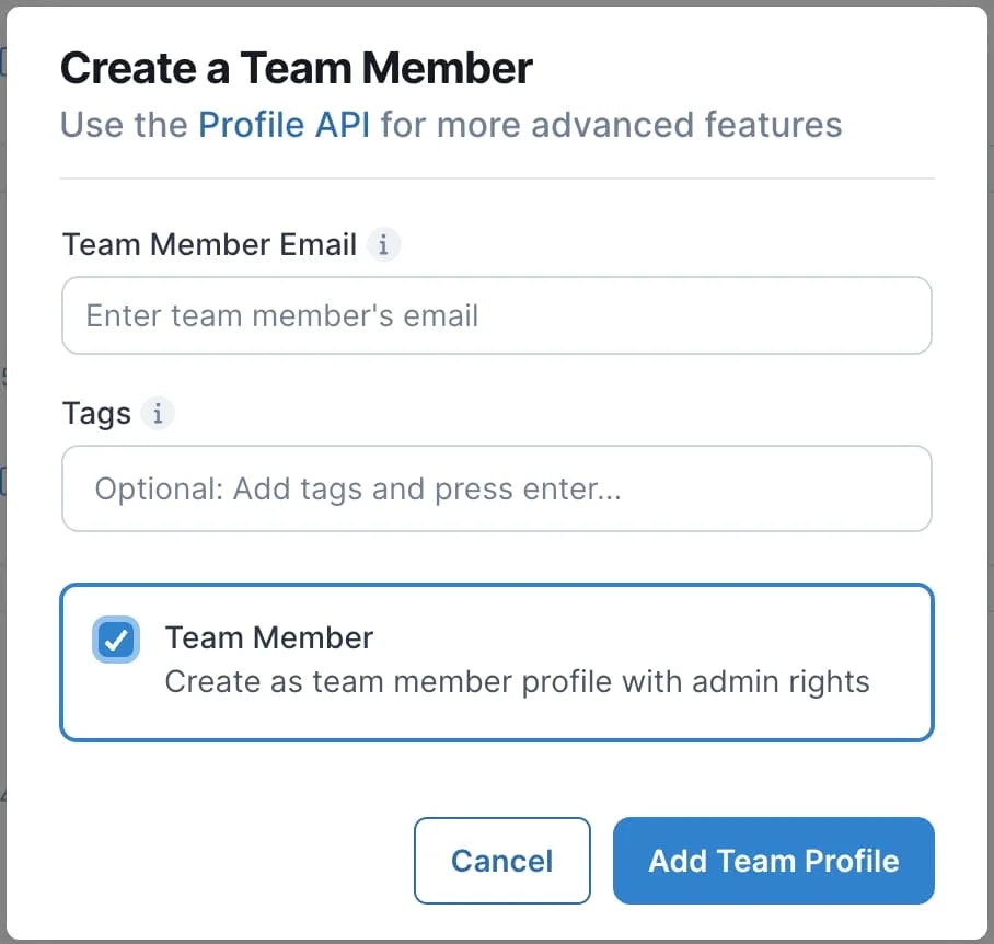 Invite team member