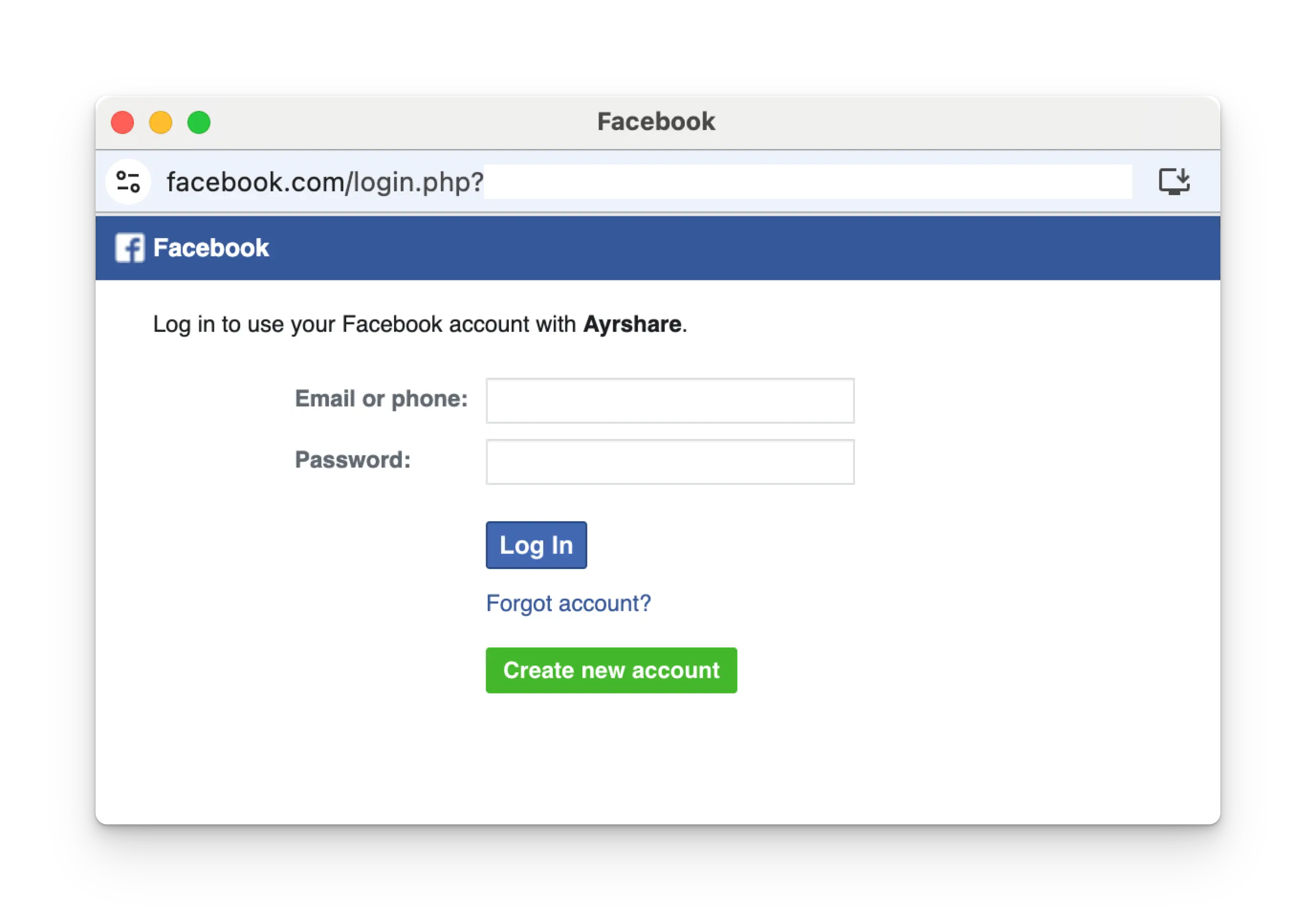 Login via Facebook