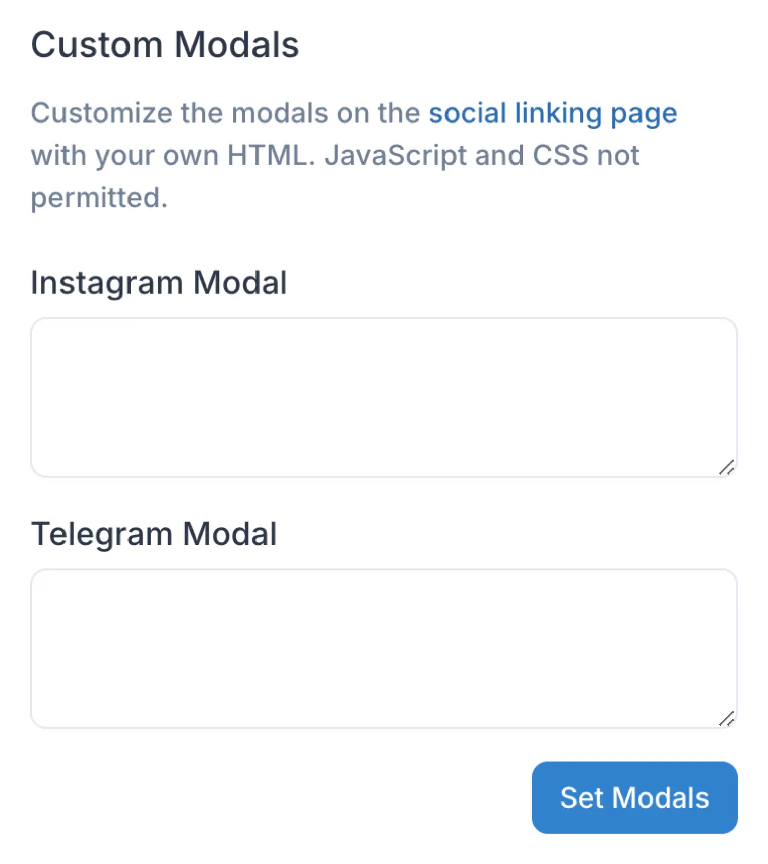 Custom Modals