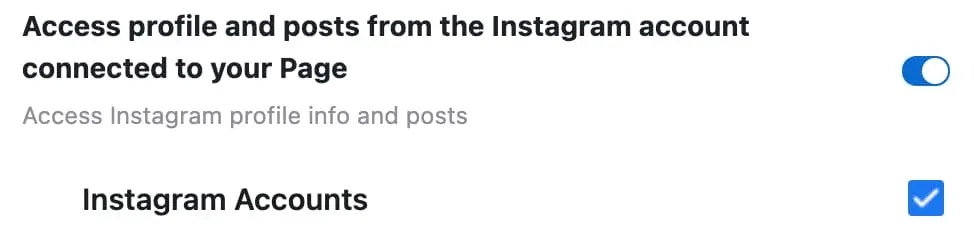 Enable Instagram permissions