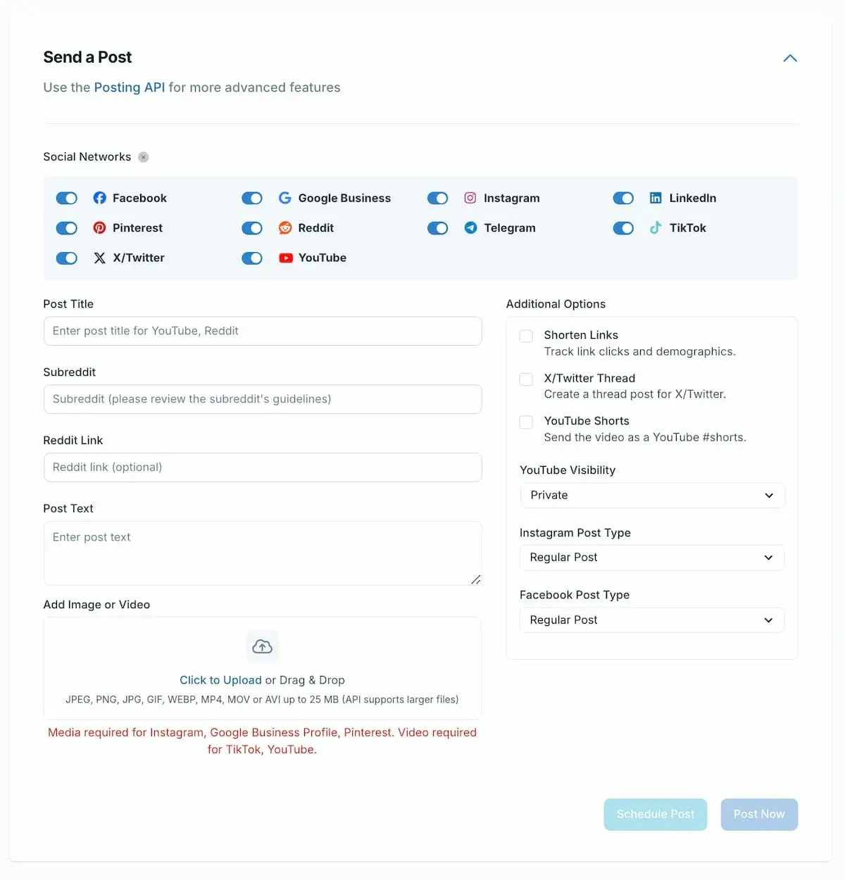 Updated API Dashboard